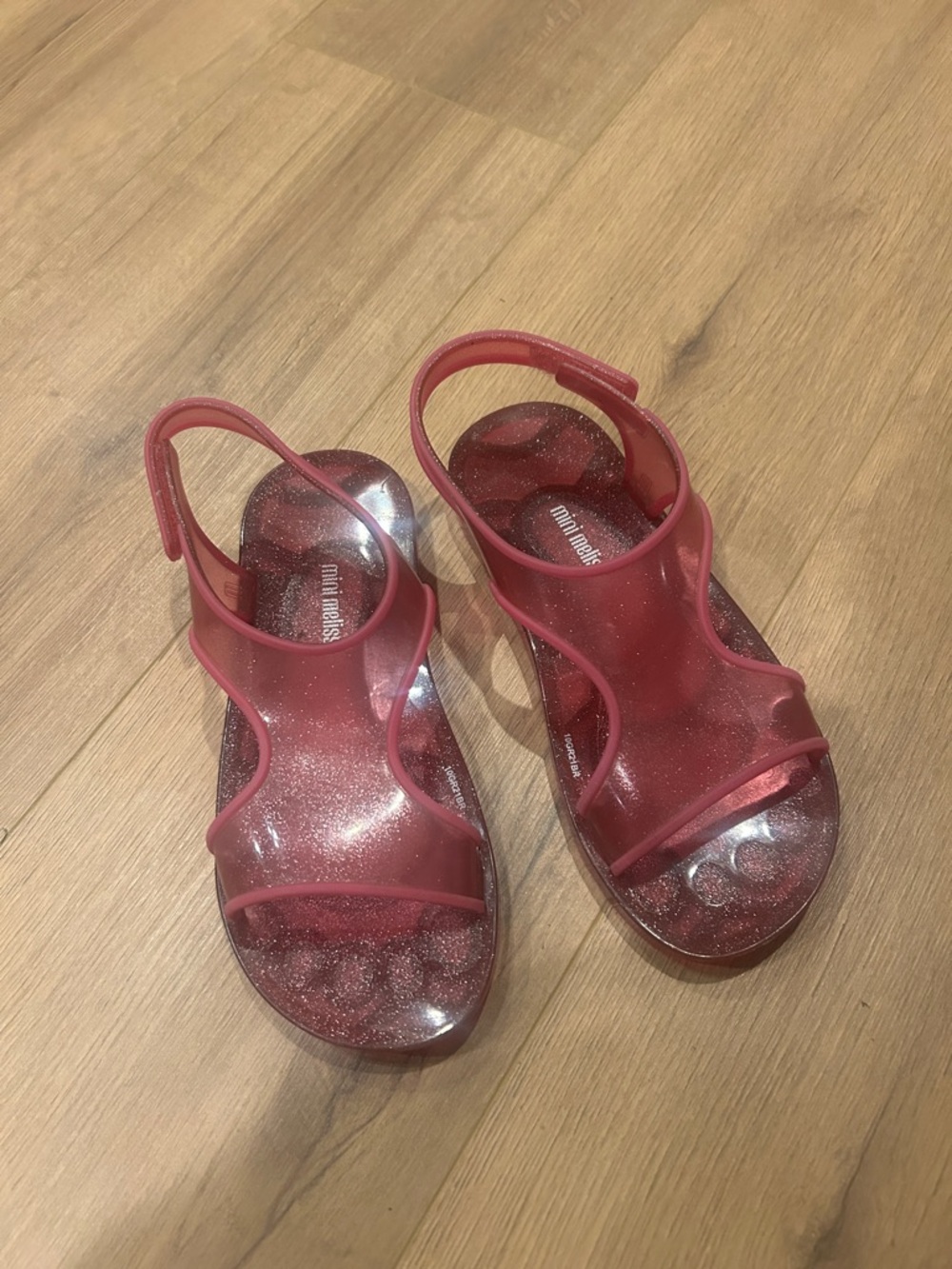 Mini Melissa Sparkle Pink Jelly Sandals